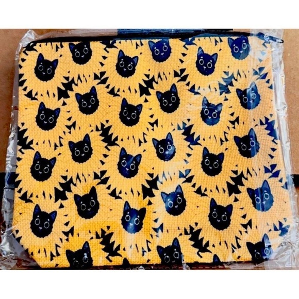 Black Cat Sunflowers Cute Makeup Bag‎ - New